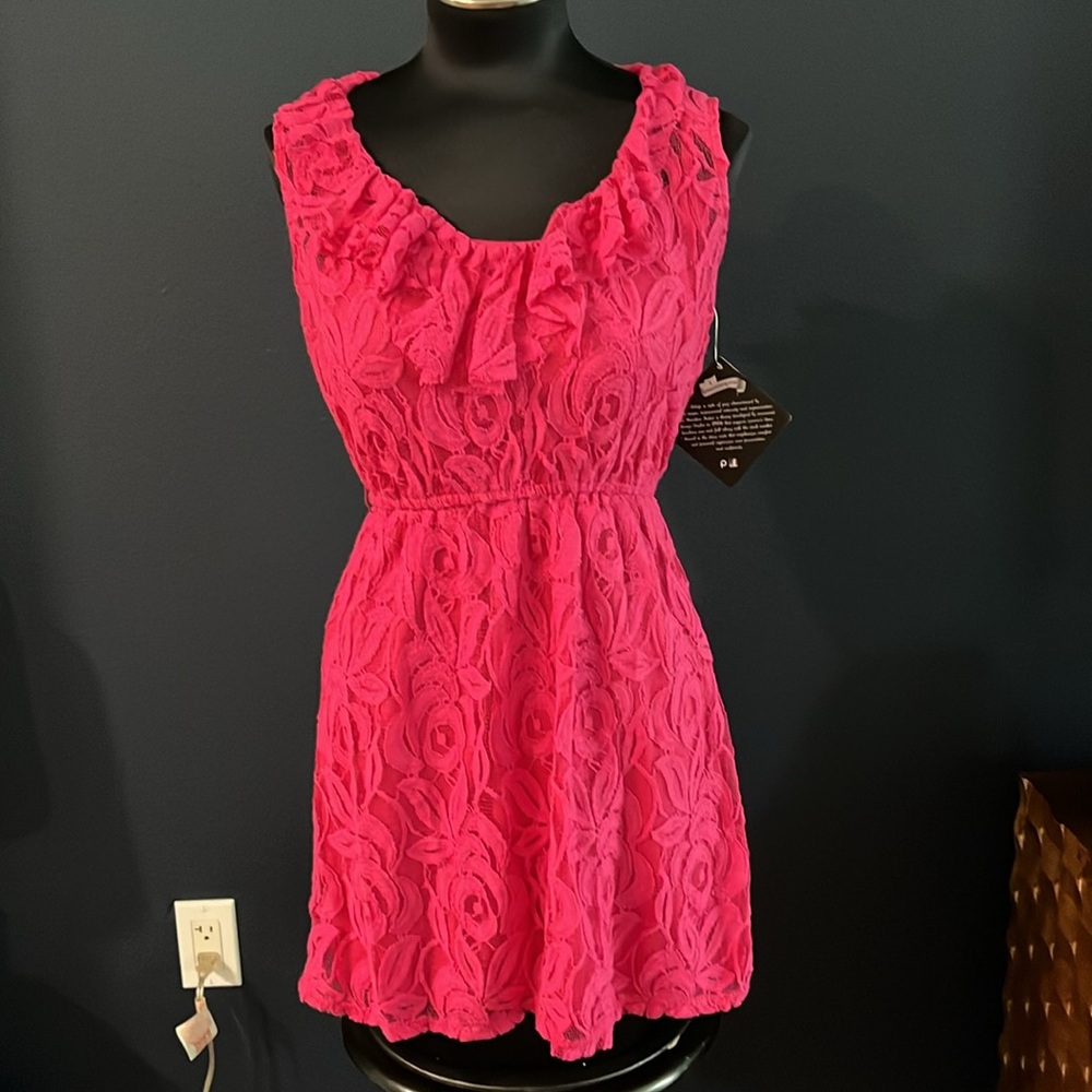 NWT Bebop Pink Lace Sleeveless short Dress